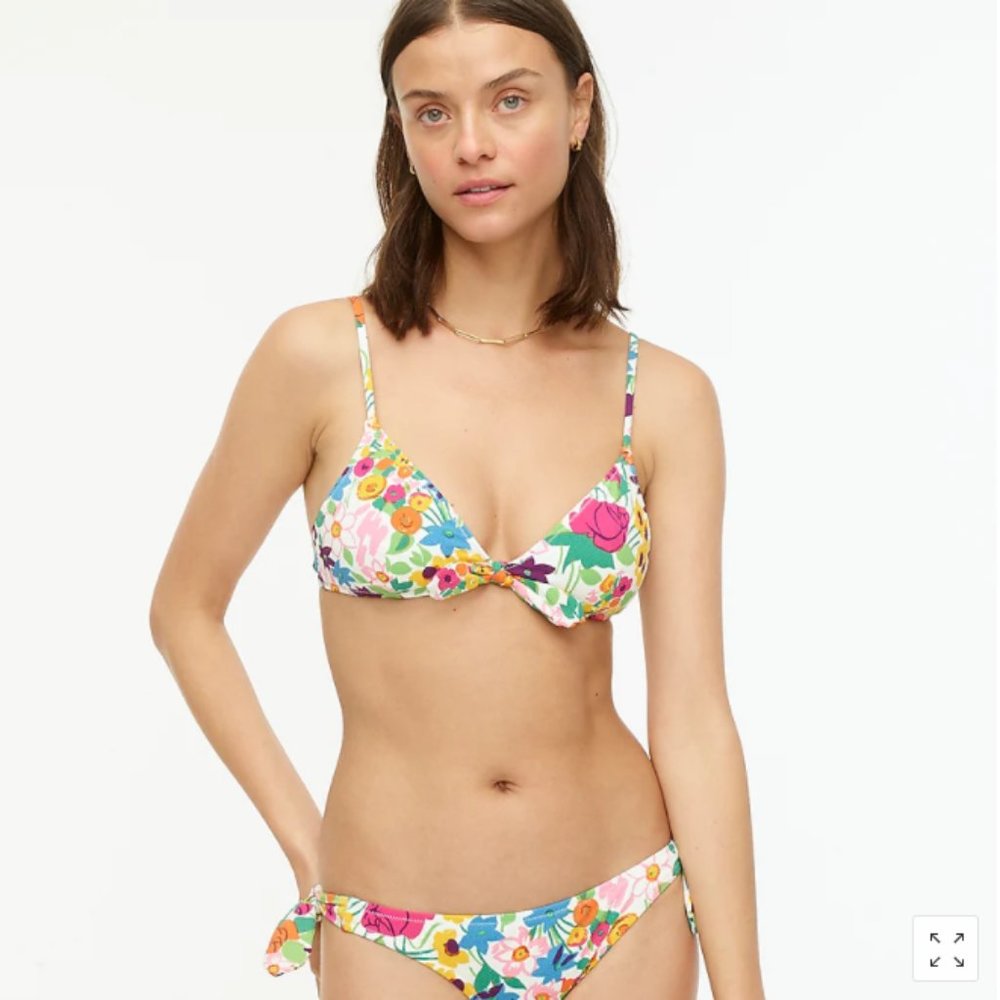 J Crew | Floral Tie Waist Bikini - Two Piece